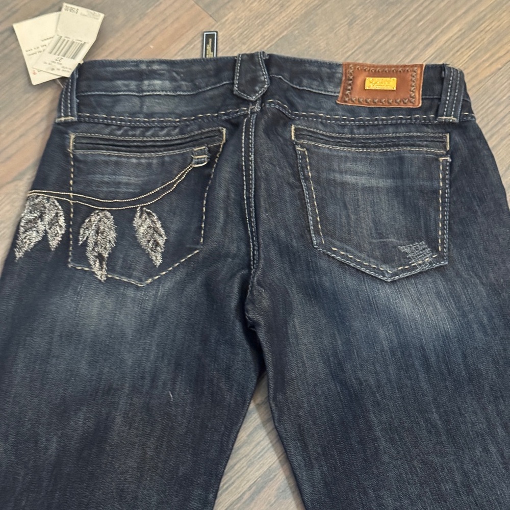 Guess Women's Boot Cut Jeans embroidered Premium (27)- Dark Blue NWT $158‎